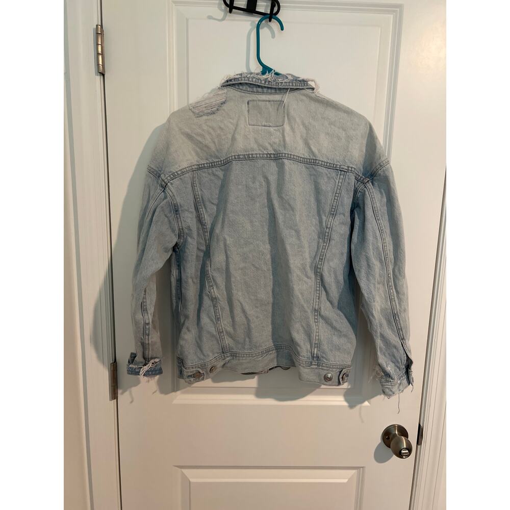 American Eagle Heavily Distressed Denim Jacket – Size Small - Picture 7 of 8
